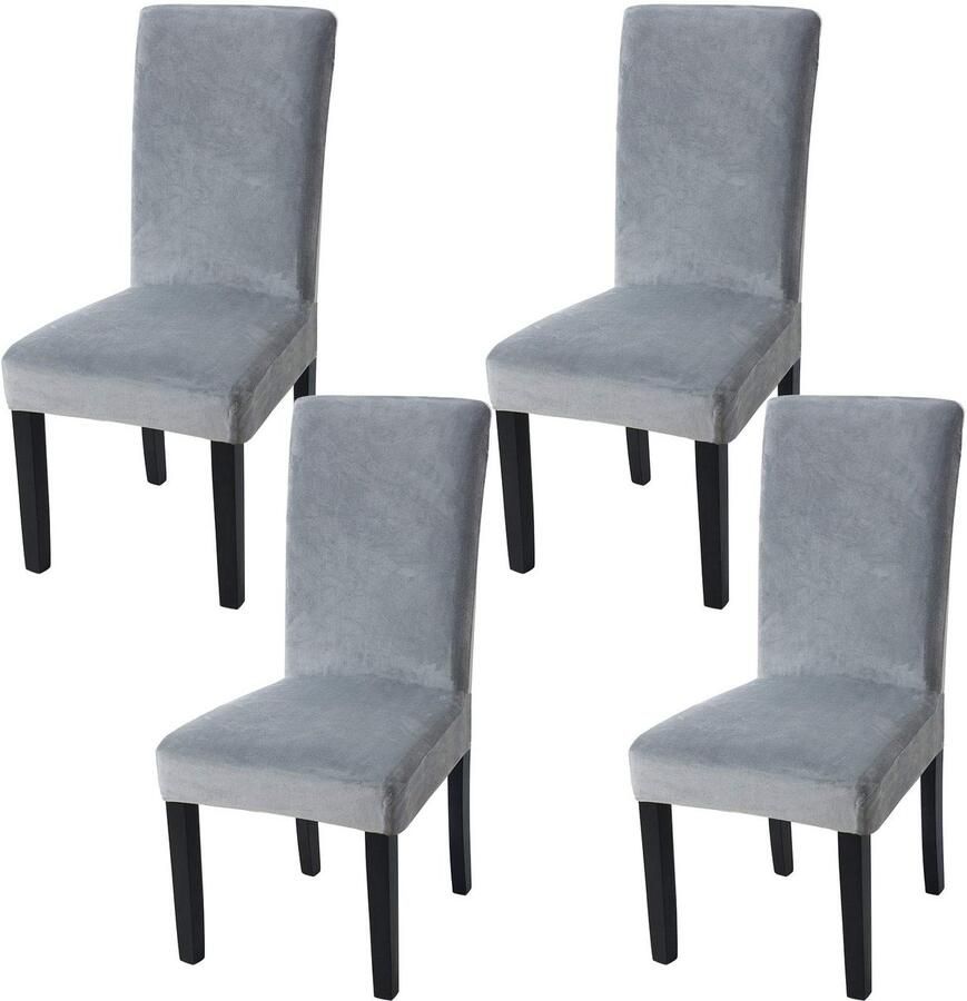 Ibenzoa Stofhoezen voor Stoelen Set van 4 Stretch Grijs