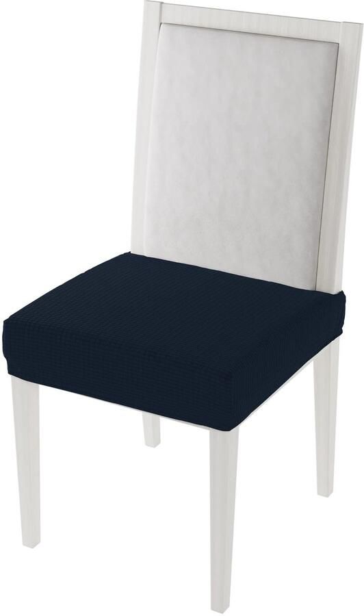 Ibenzoa Stofhoezen voor Stoelen Zonder Rugleuning – Blauw Standaardmaat Polyester met Elastaan