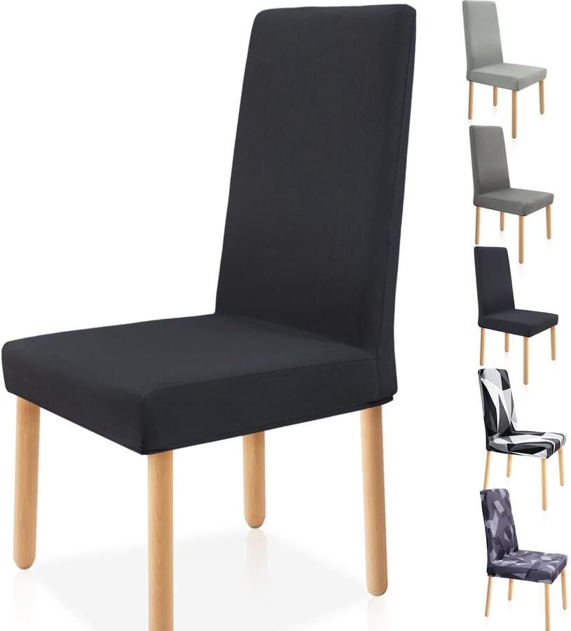 Ibenzoa Stretchbare en Wasbare Stoelhoezen Set van 6 voor Stoelen in Huis en Kantoor