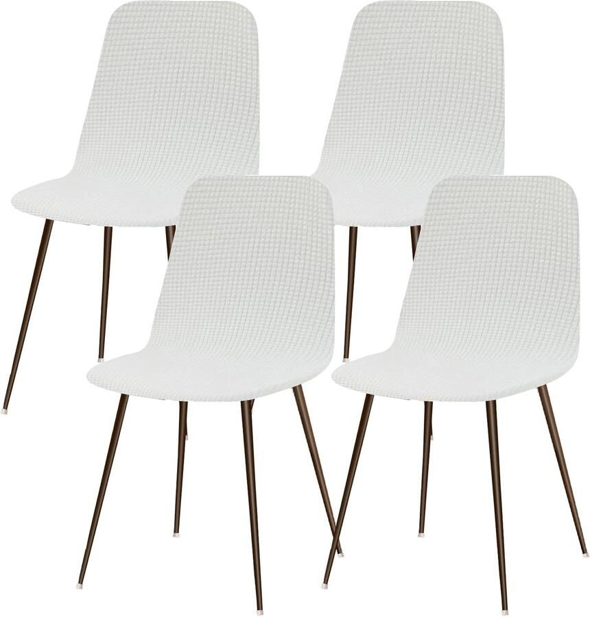 Ibenzoa Stretchbare stoelhoezen set van 4 met elegant jacquard design voor eetkamerstoelen