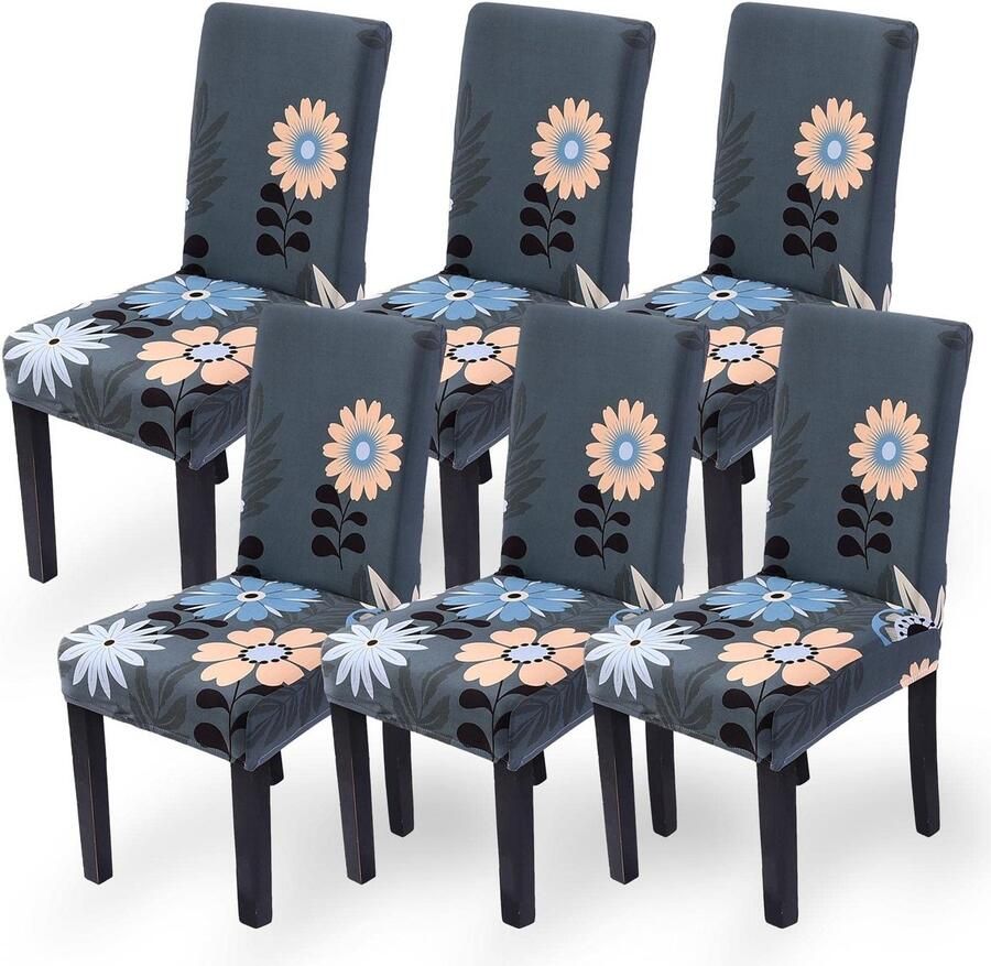 Ibenzoa Stretchbare Stoelhoezen Set van 6 voor Eetkamer Bruiloft en Feestdecoratie