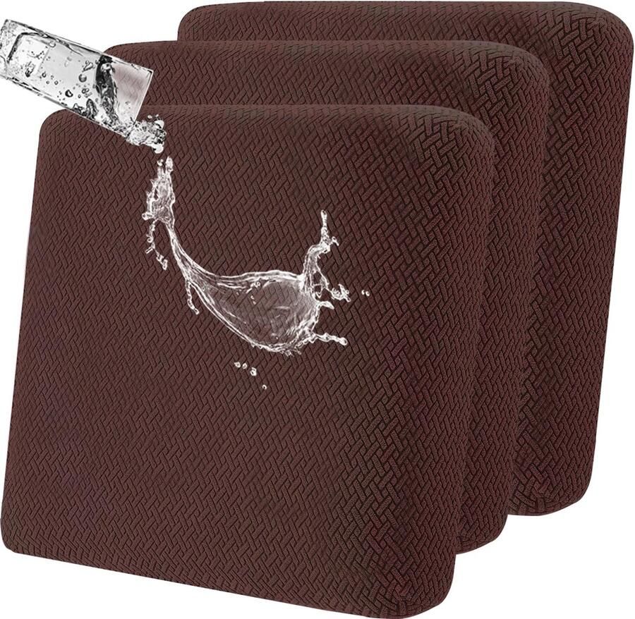 Ibenzoa Stretchbare waterafstotende zitkussenhoezen voor binnen- en buitenmeubilair in 3-delige set