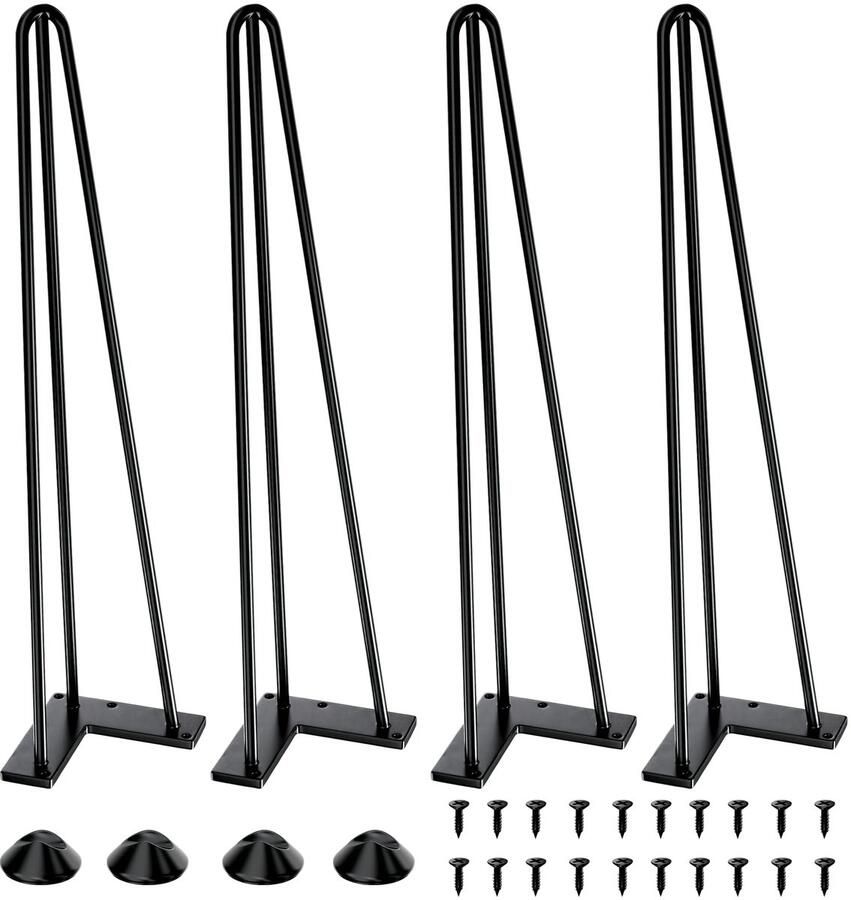 Ibenzoa Tafelpoten van metaal set van 4 voor meubels met vloerbeschermers en schroeven