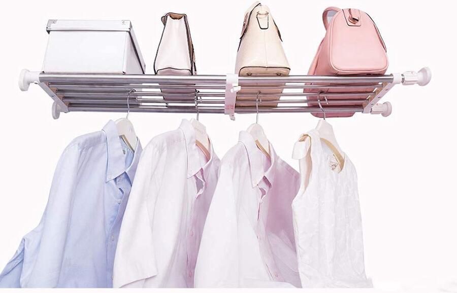 Ibenzoa Teleskopische Kastensysteem voor Flexibele Kleding- en Schoenopslag met Verstelbare Roedes