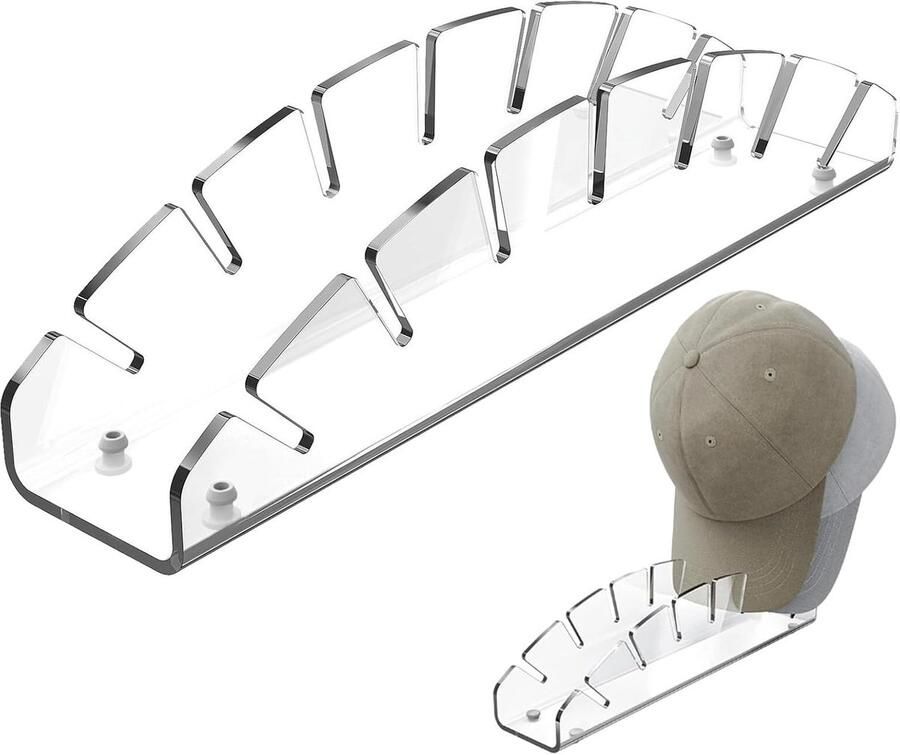 Ibenzoa Transparante Acryl Hoedenhouder Multifunctionele Opslagoplossing voor 7 Hoeden