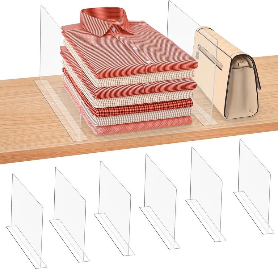 Ibenzoa Transparante Acryl Ladeverdeler Set van 6 voor Organisatiebehoeften in Huis en Kantoor