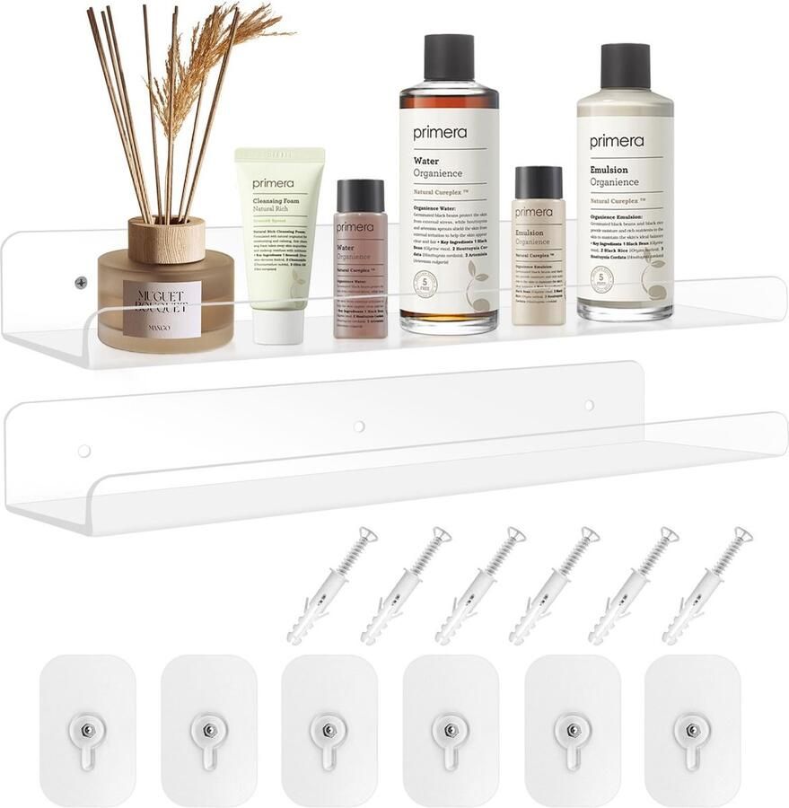 Ibenzoa Transparante acryl wandplankenset voor veelzijdig gebruik in huis
