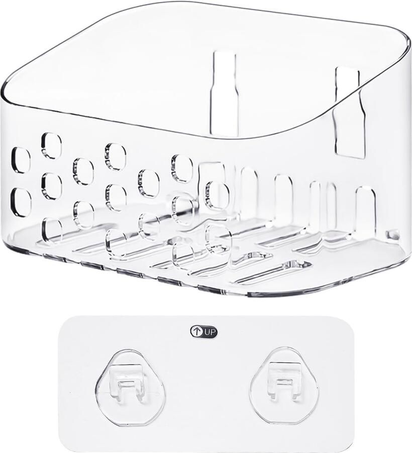 Ibenzoa Transparante Wandopbergdoos voor Badkamer met Waterafvoer en Grote Capaciteit