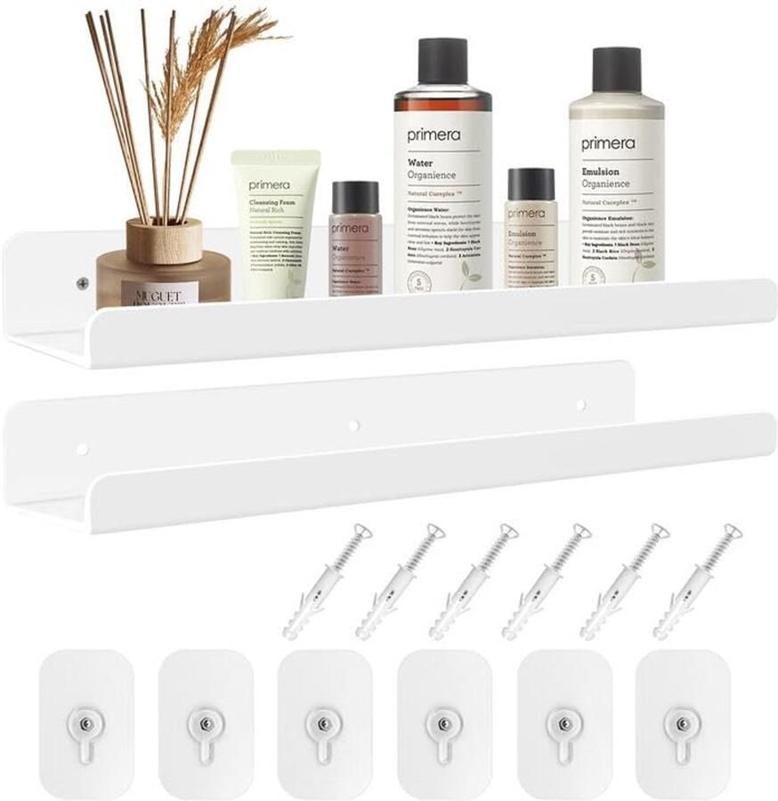 Ibenzoa Transparante zwevende wandrekken set voor veelzijdige ruimteoptimalisatie