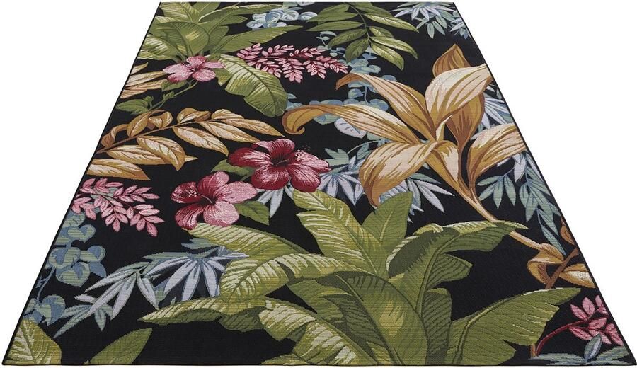 Ibenzoa Tropisch Bloemen Tapijt voor Binnen en Buiten met Weerbestendig Ontwerp Perfect voor Terras en Tuin