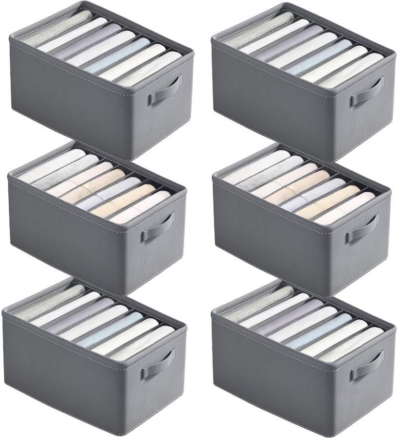 Ibenzoa Uitgebreide Kledingkast Organizer met 7 Indeling Opvouwbaar Opberg systeem voor Kleding en Accessoires