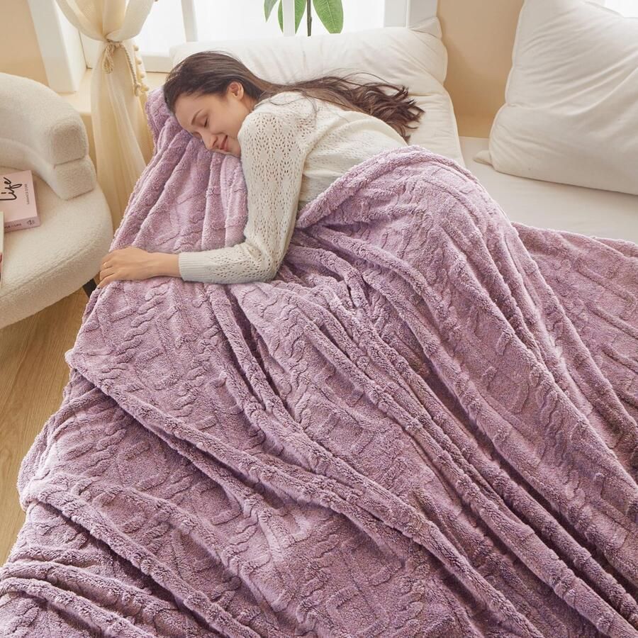 Ibenzoa Ultrazachte Flanellen Fleece Deken voor Bank of Bed in Kleuren en Maten