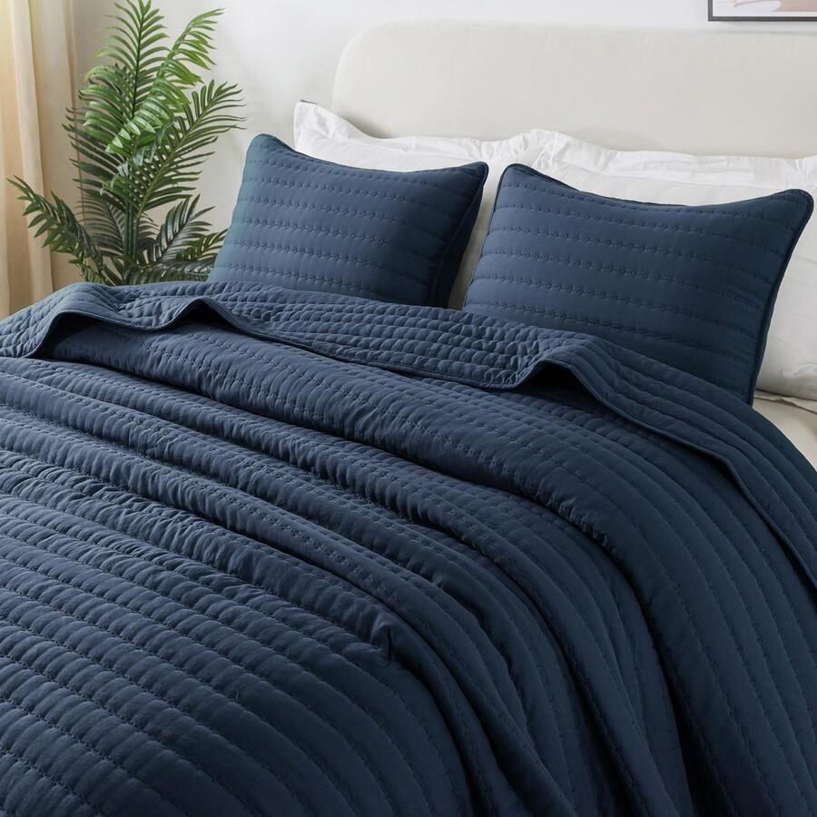 Ibenzoa Ultrazachte Microvezel Sprei 200 x 220 cm voor Bed en Bank Blauw