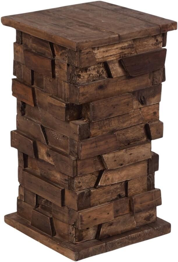 Ibenzoa Unieke Handgemaakte Houten Hocker voor Planten en Decoratieve Doeleinden met Rustieke Uitstraling