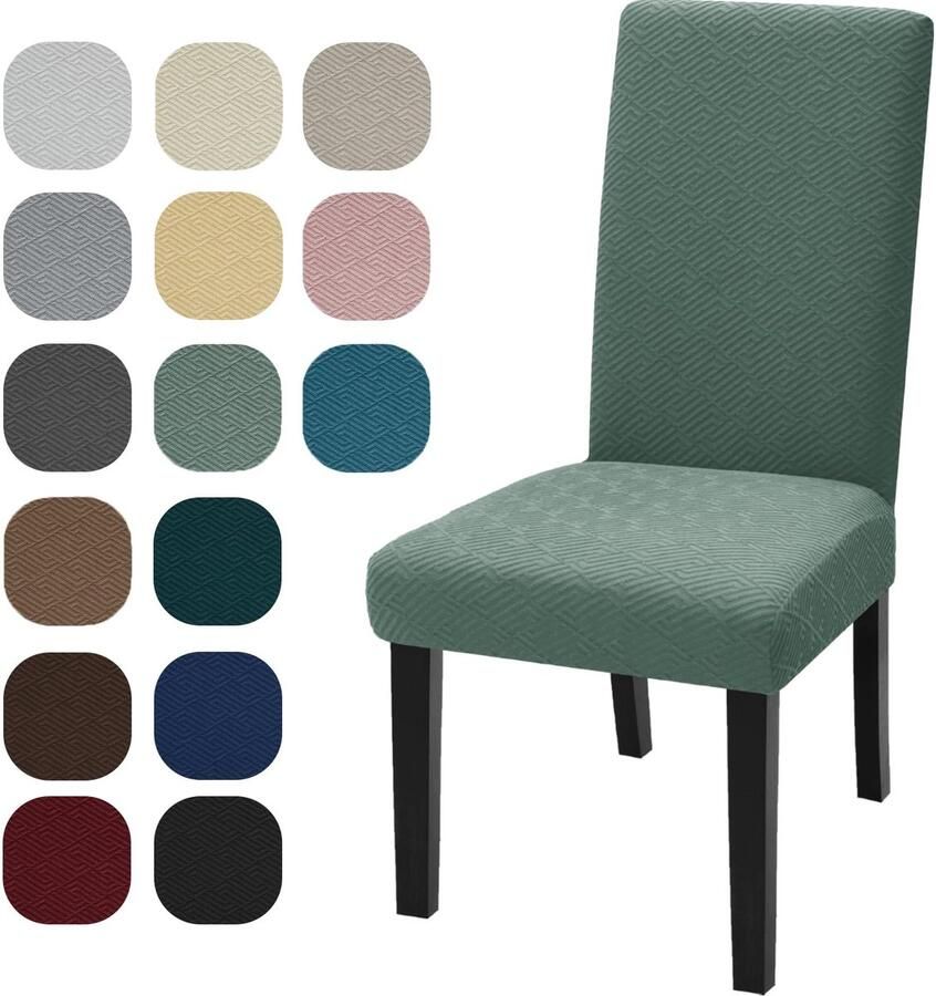 Ibenzoa Universele en Wasbare Stretch Stoelhoezen Set van 2 voor Gelegenheden Groen