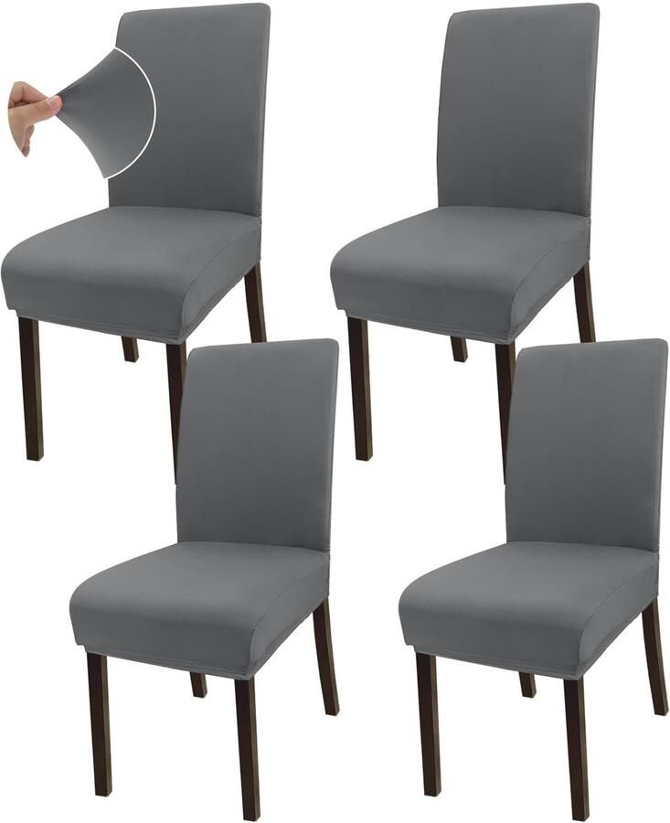 Ibenzoa Universele Luxe Stretch Stoelhoezen Set Van 4 Voor Eetkamer Keuken En Hotel Interieurs