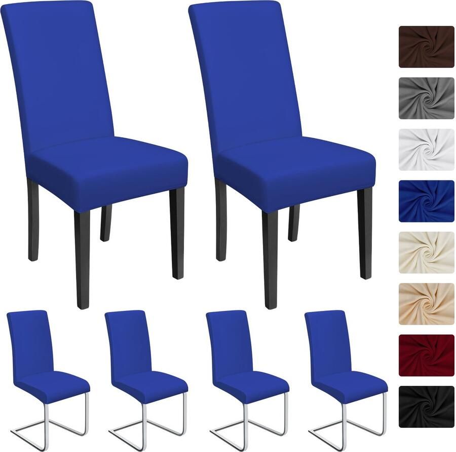 Ibenzoa Universele Set van 6 Elegante Stretch Stoelhoezen voor Feestelijke Gelegenheden