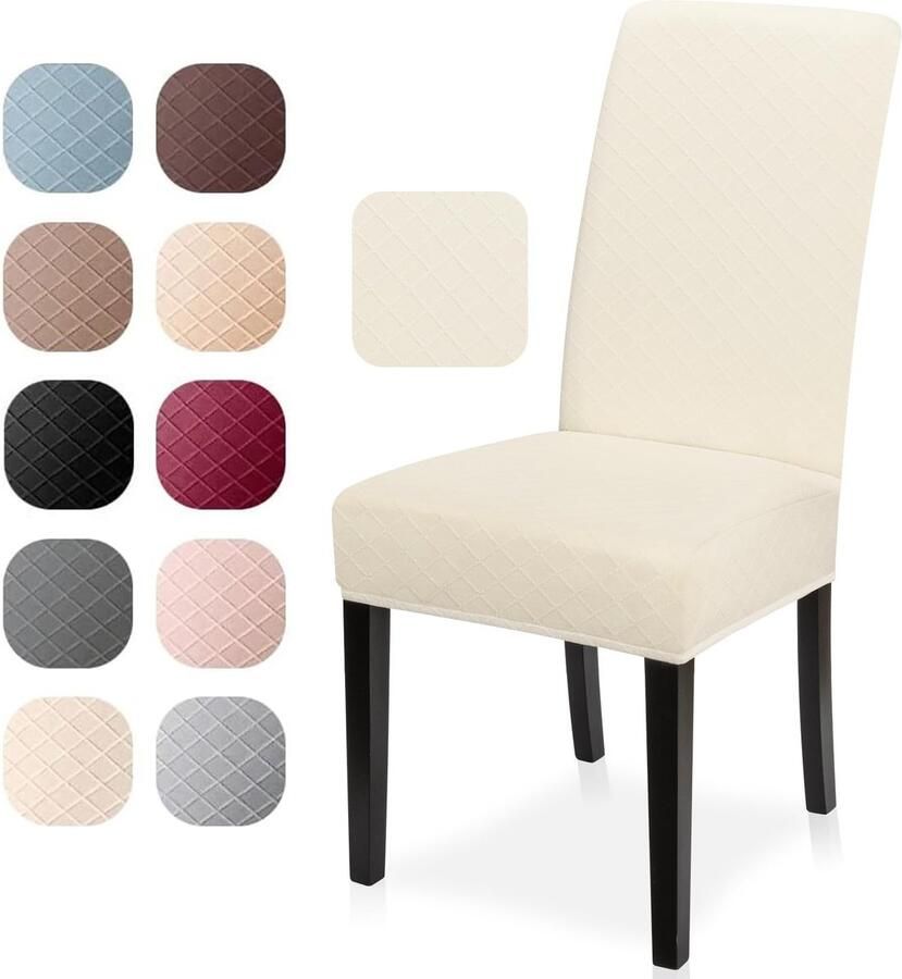 Ibenzoa Universele Stretch Stoelhoes Set van 4 Jacquard Stoffering