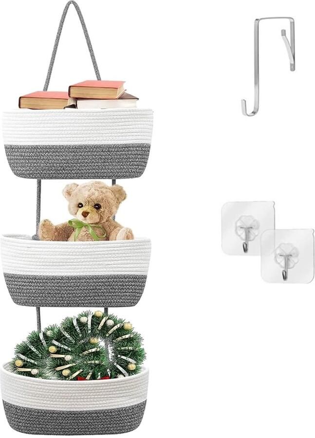 Ibenzoa Veelzijdige 3-laags hangende organizer voor badkamer en woonkamer