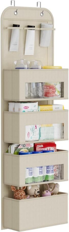 Ibenzoa Veelzijdige Deurhanger Organizer met 4 Grote Vakken en Vensters voor Optimaal Gebruiksgemak