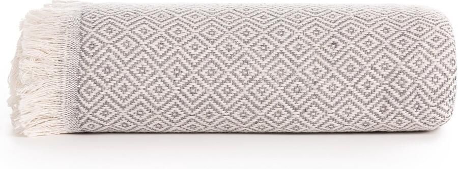 Ibenzoa Veelzijdige en stijlvolle donkergrijze sprei voor bed en bank 230 x 260 cm