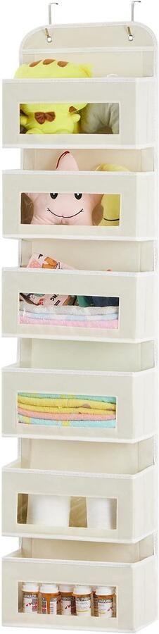 Ibenzoa Veelzijdige Hangende Organizer voor Deur en Kledingkast met Zes Grote Vakken en Venster