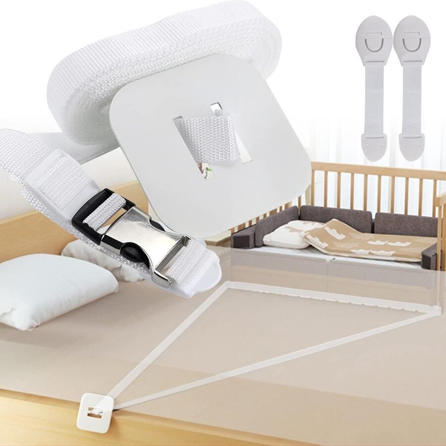 Ibenzoa Veiligheidsriem voor Kinderbedden en Boxspringbevestiging met 7 Meter Lange Riem voor Volwassen Bedden