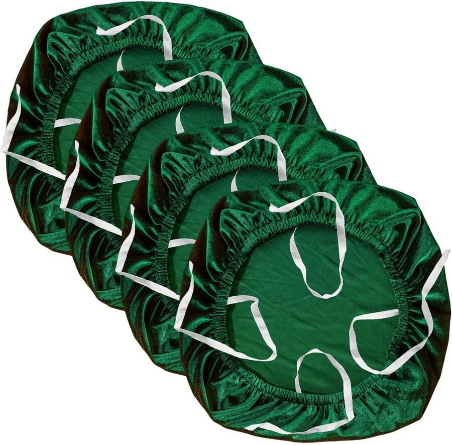 Ibenzoa Velours stoelhoezen voor veelzijdige toepassingen in huis en evenementen 38-48 cm donkergroen set van 4