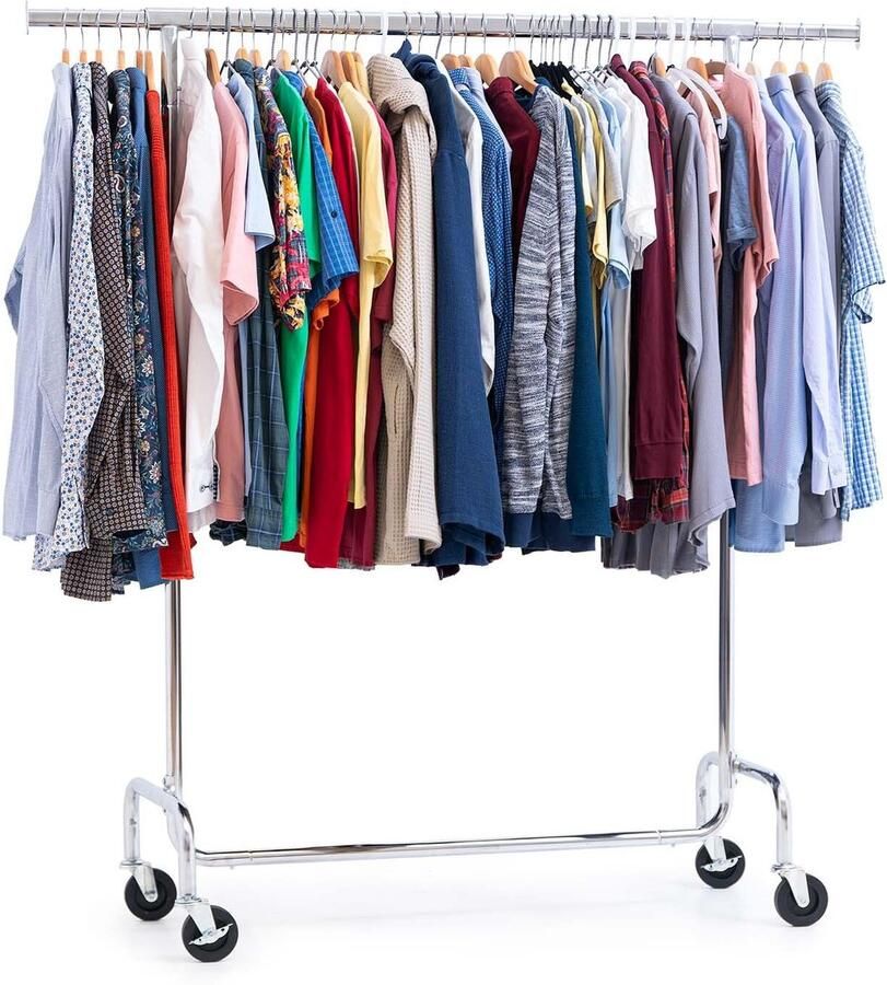 Ibenzoa Verplaatsbaar en uitbreidbaar kledingrek voor zware kleding met stalen constructie