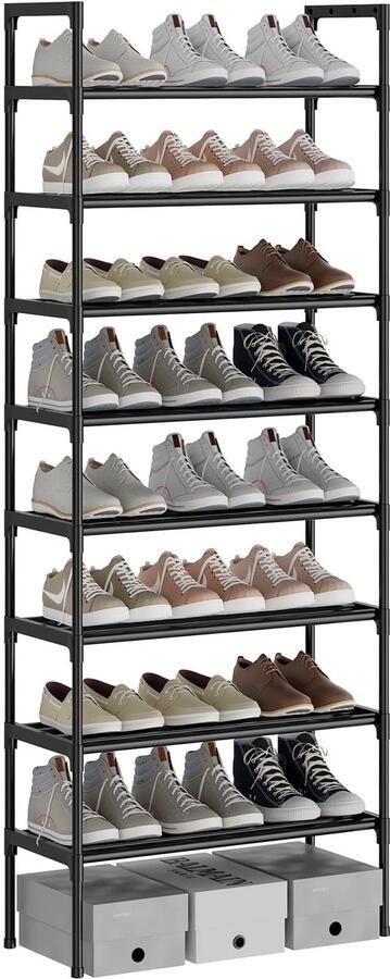 Ibenzoa Verstelbaar en stevig schoenenrek met 8 niveaus voor maximaal 24 paar schoenen