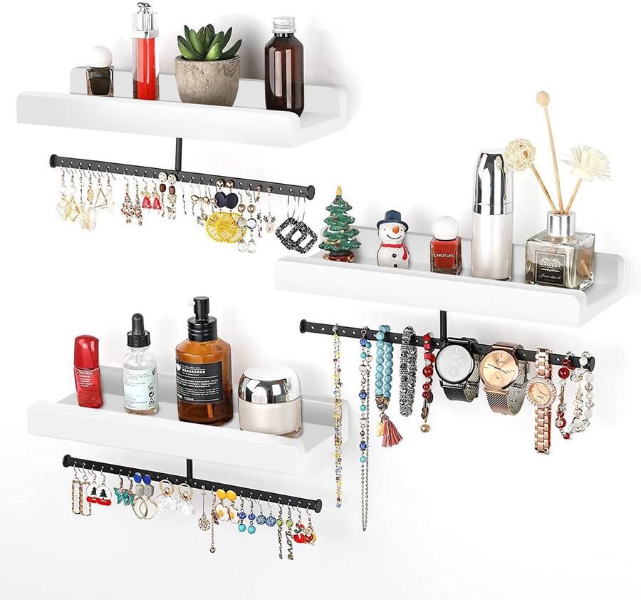 Ibenzoa Verstelbaar Wandrek voor Decoratie in Witte Afwerking