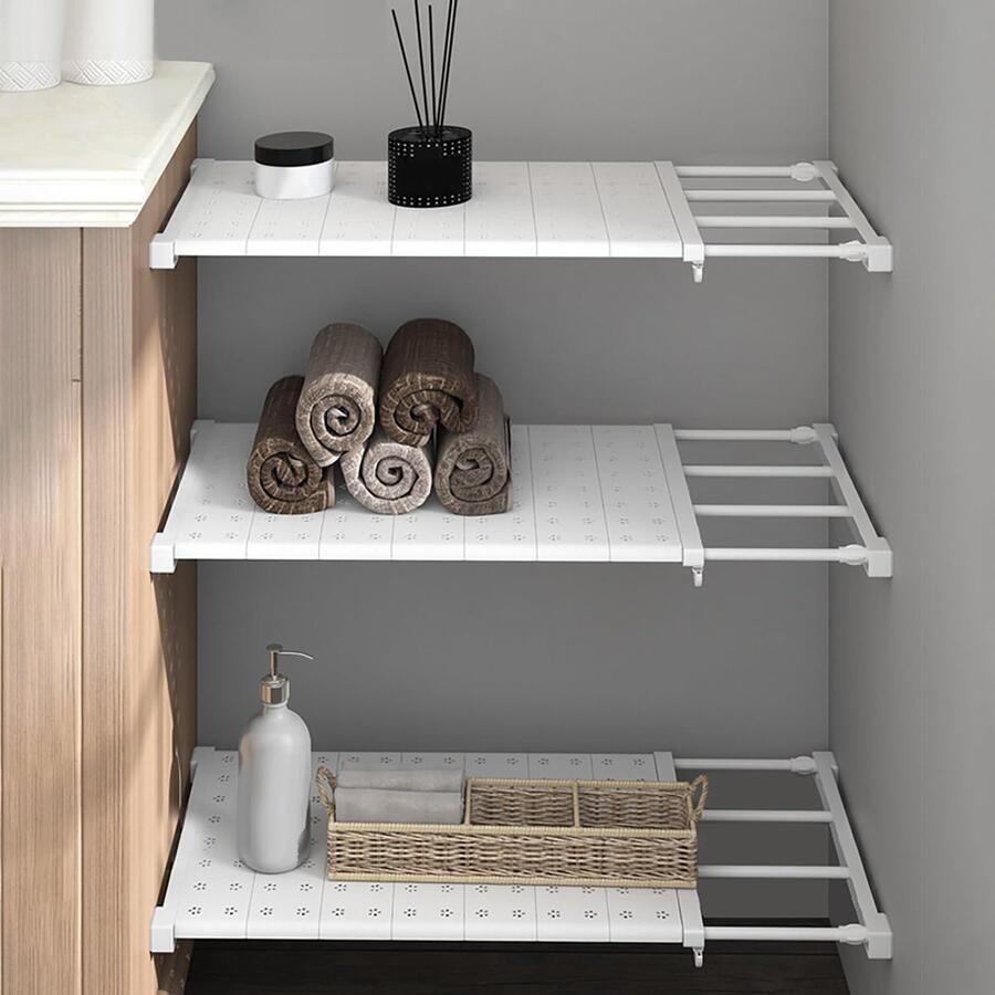 Ibenzoa Verstelbare en uitbreidbare kastplanken voor optimale opbergruimte in huis en keuken
