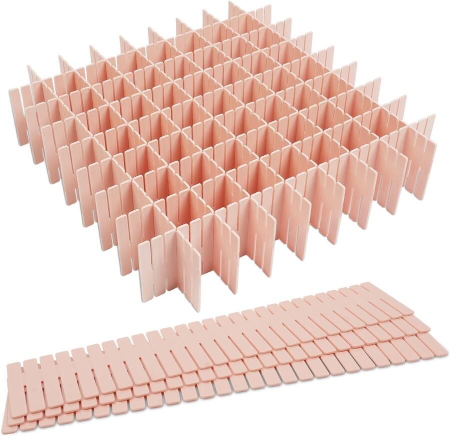 Ibenzoa Verstelbare Ladeverdelers – Set van 16 Roze Kunststof Voor Ondergoed & Accessoires