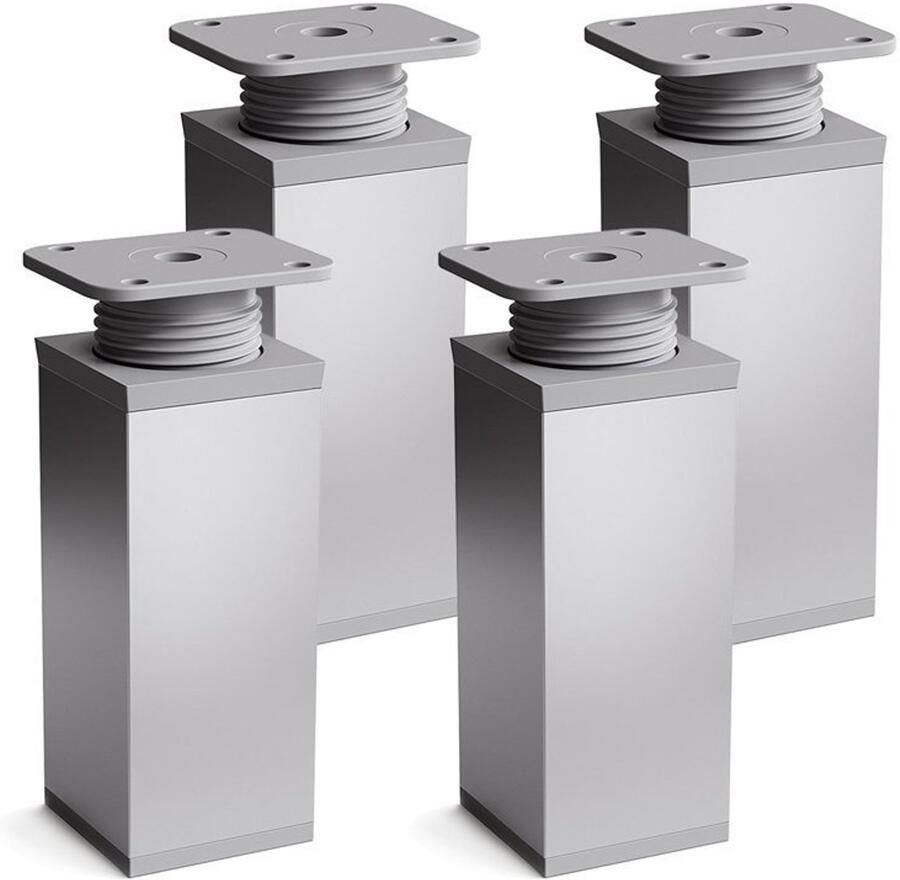 Ibenzoa Verstelbare Meubelpoten Set van 4 voor Meubelstukken Wit Aluminium 120mm Hoogte