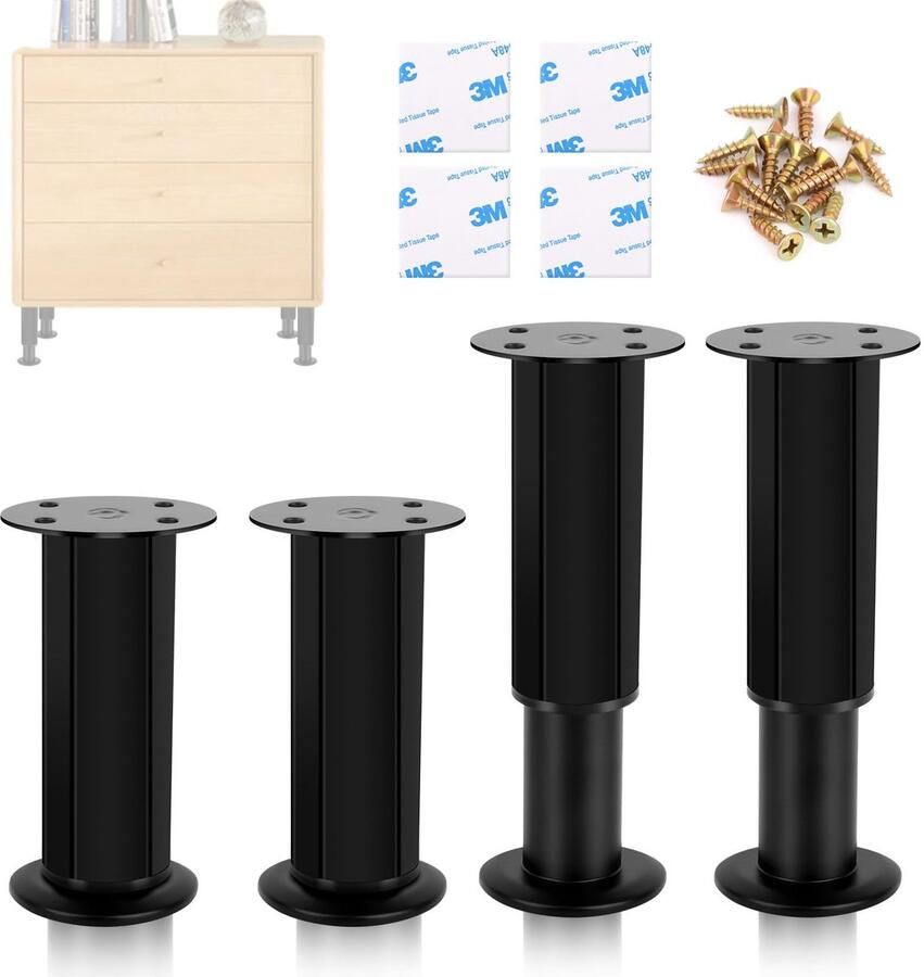 Ibenzoa Verstelbare meubelpoten set van 4 voor veelzijdig gebruik in huis