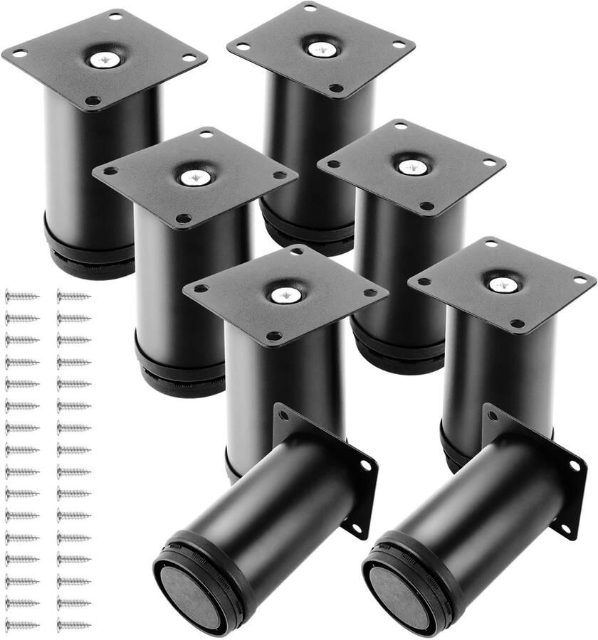 Ibenzoa Verstelbare Ronde Meubelpoten van Metaal Set van 8 Stuks voor Meubelprojecten