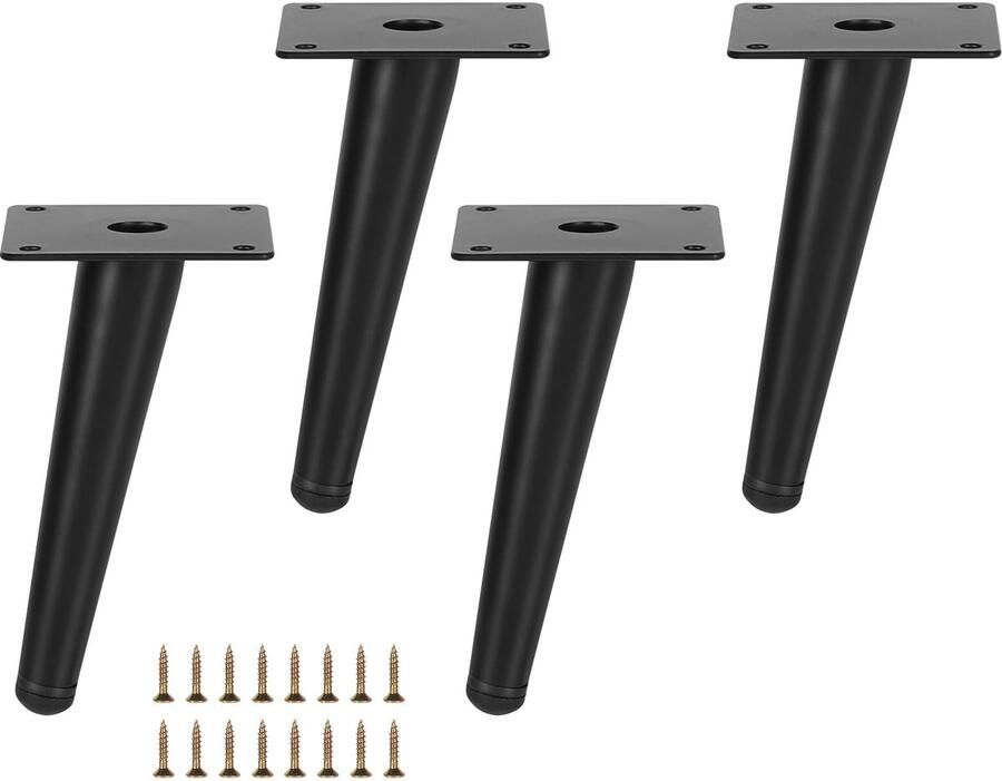 Ibenzoa Verstelbare schuine meubelpoten van metaal voor meubels set van 4 stuks roestvrij staal