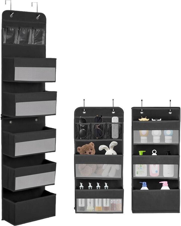 Ibenzoa Verwijderbare Hangende Opberger met 5 Vakken en 4 Haken voor Deurkozijnen