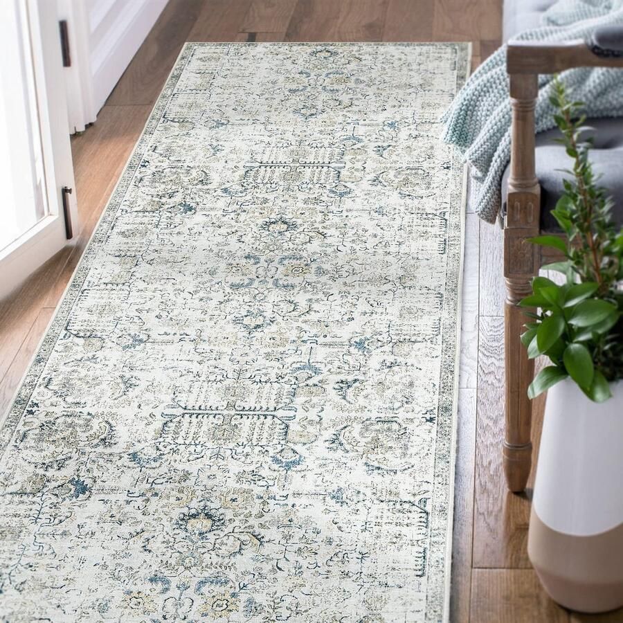 Ibenzoa Vintage Boho Loper Tapijt met Antislip Onderkant voor Huis en Keuken 60 x 180 cm