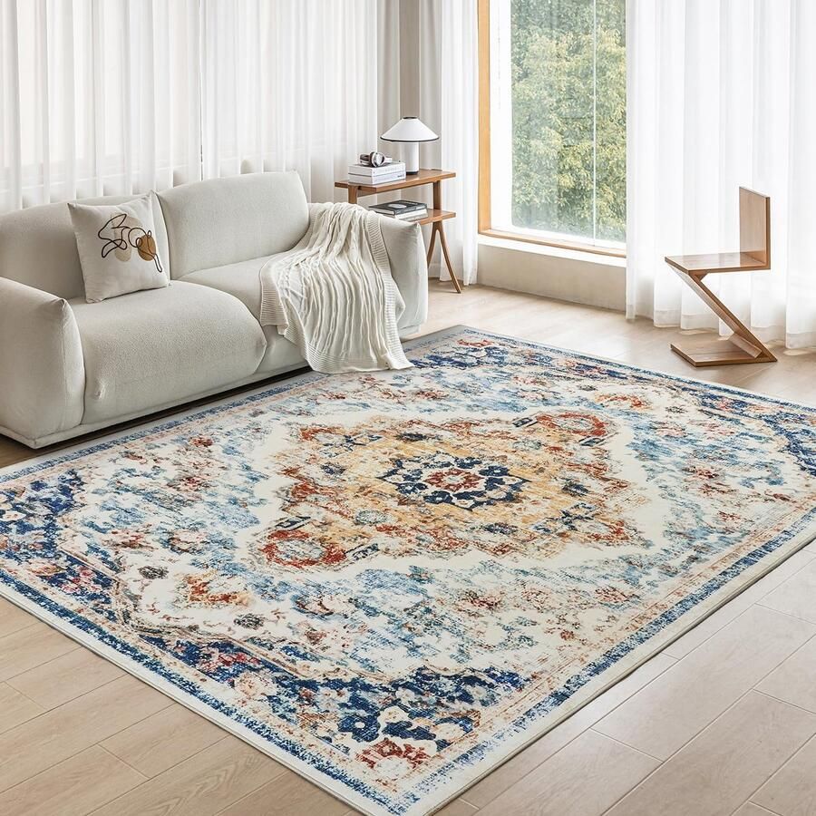 Ibenzoa Vintage Stijlvolle Wasbare Tapijt voor Woonkamer en Slaapkamer met Anti-Slip Eigenschappen