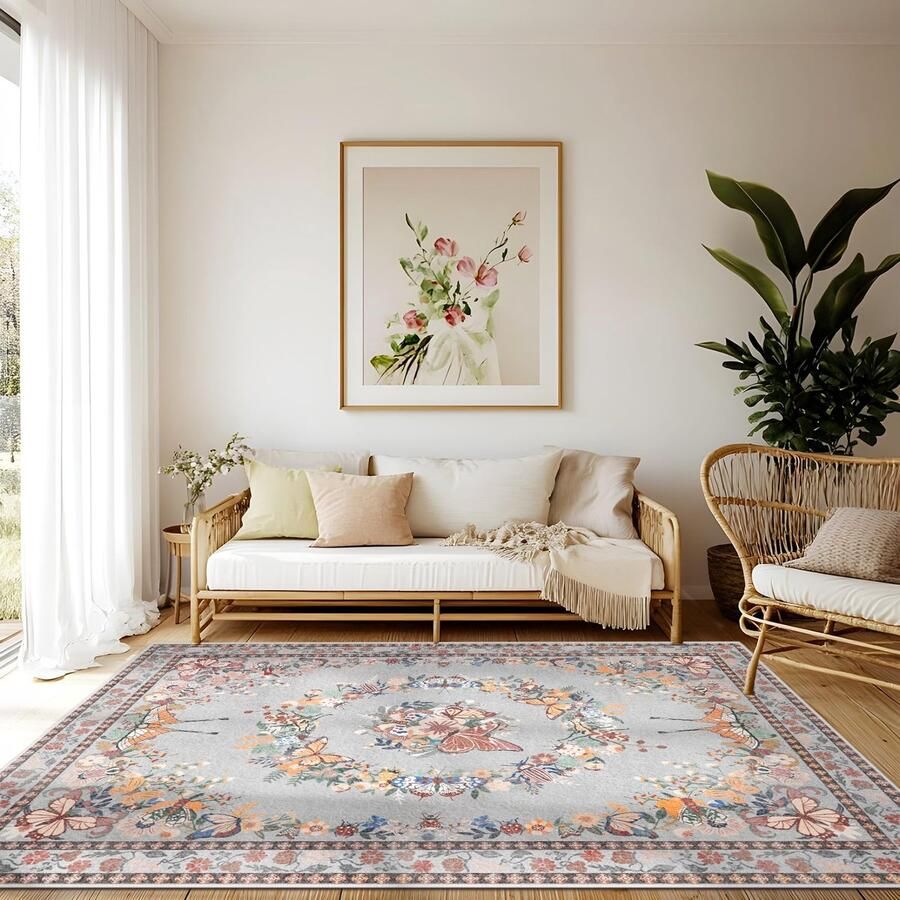 Ibenzoa Vintage Wasbaar Vloerkleed voor Woonkamer en Slaapkamer met Antislip Onderlaag 160 x 230 cm