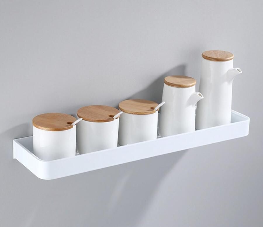 Ibenzoa Wandgemonteerd zwevend metalen opbergrek voor badkamer en meer