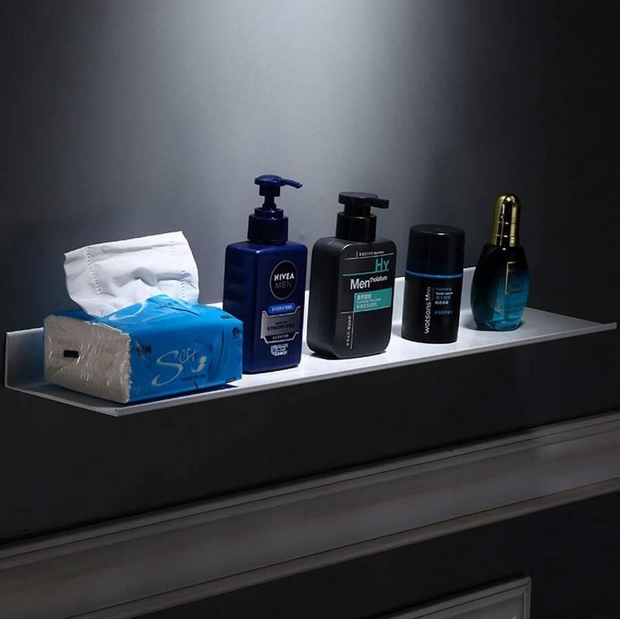 Ibenzoa Wandgemonteerde Zwevende Metalen Plank voor Badkamer en Woonruimte Ruimtebesparend en Roestvrij 60 cm