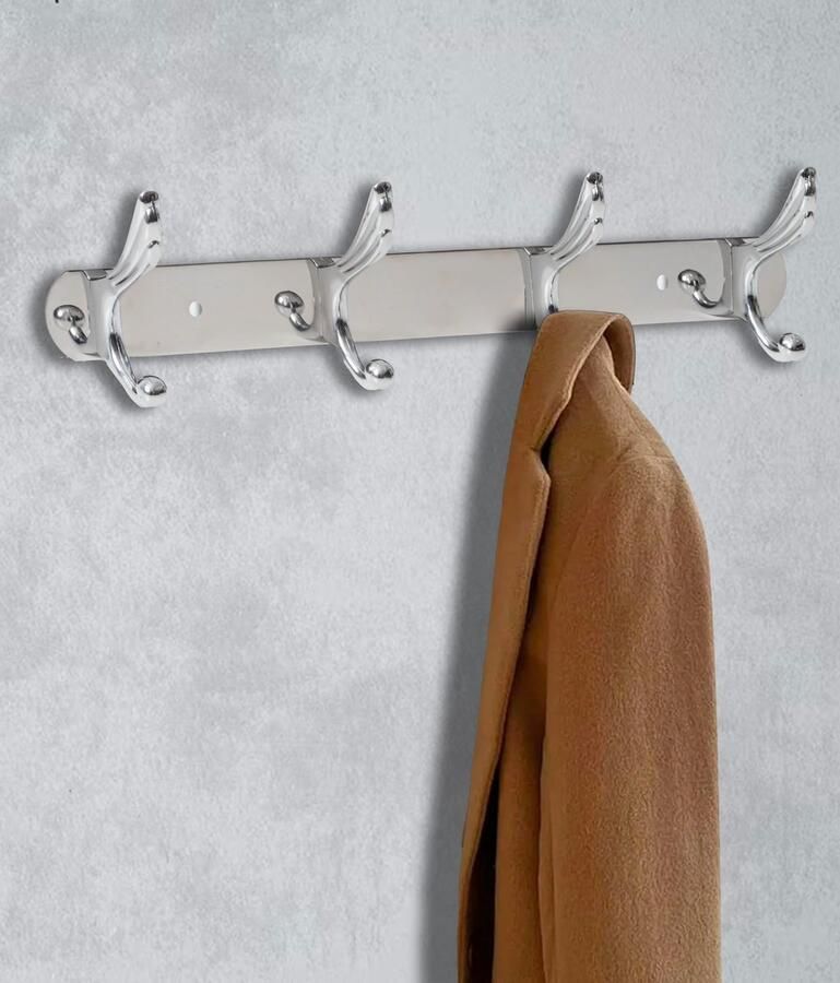 Ibenzoa Wandkapstok van Metaal met 4 Haken voor Kamers en Accessoires