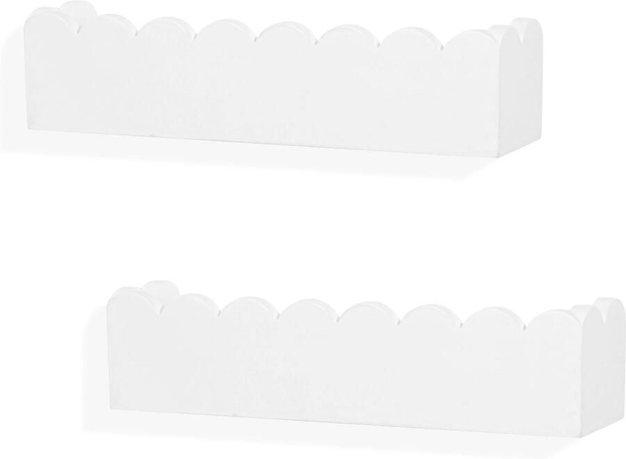 Ibenzoa Wandplanken Set van 2: Decoratieve Houten Boekenplanken voor Kinderkamer en Woonkamer