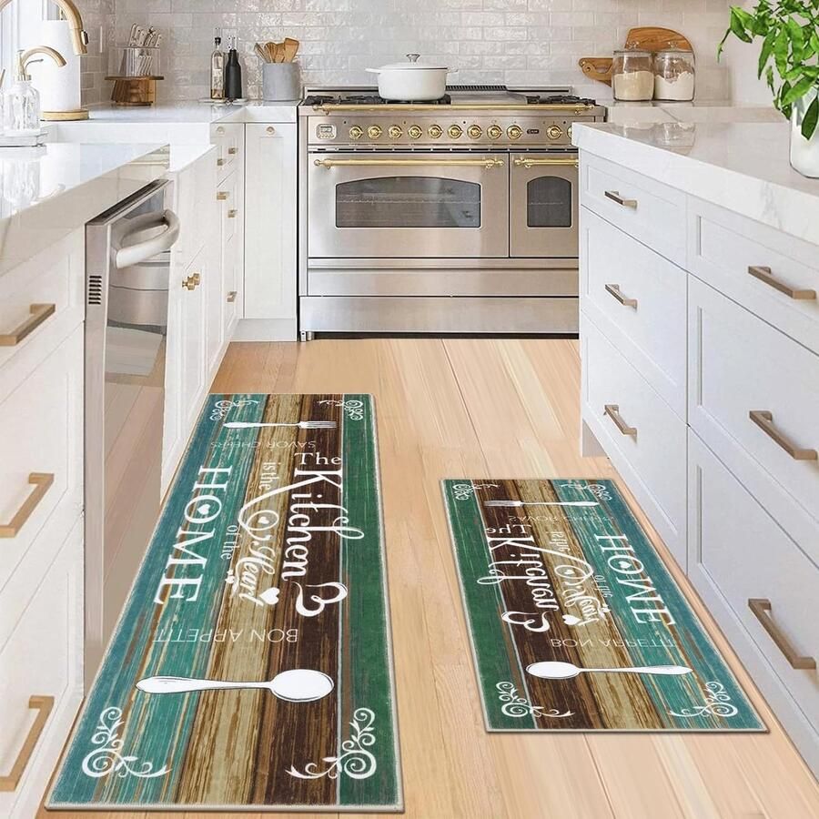 Ibenzoa Wasbare antislip keukenmatten set voor keuken gang en badkamer
