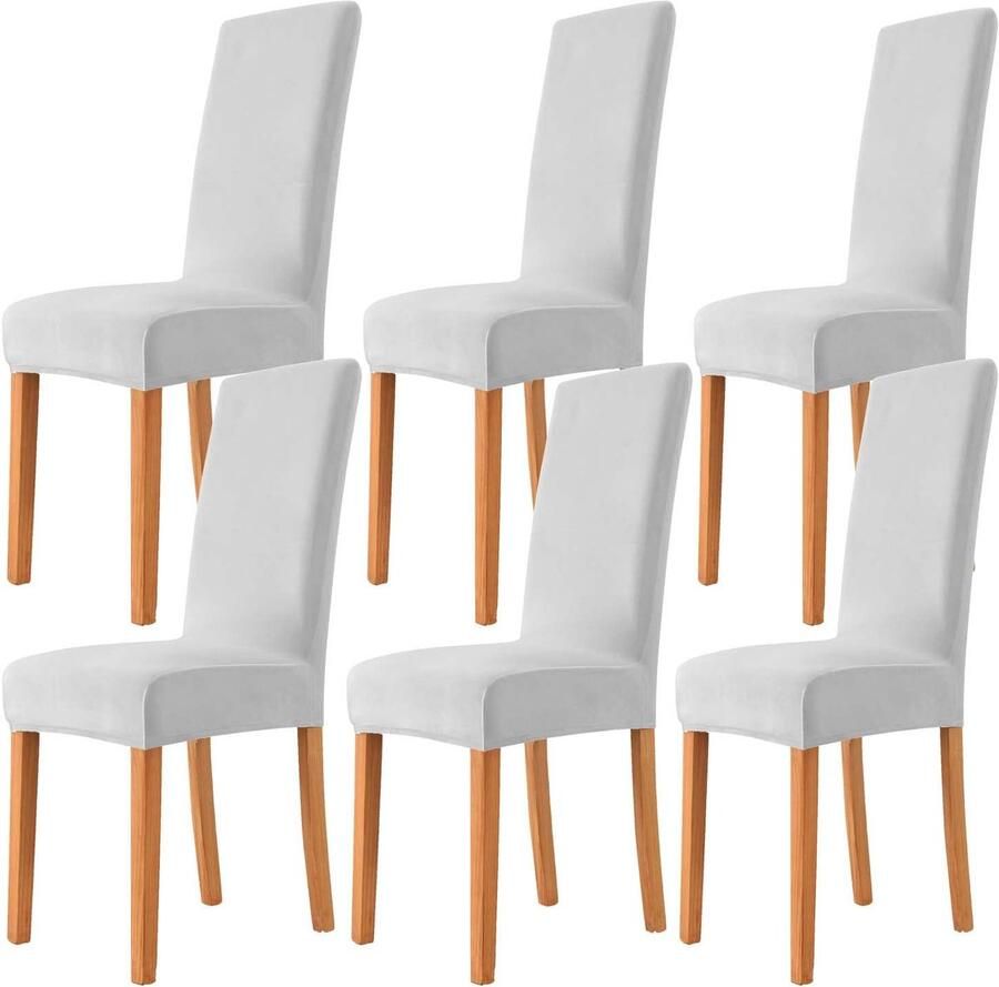 Ibenzoa Wasbare fluwelen stoelhoezen set voor veelzijdig gebruik in lichtgrijze kleur