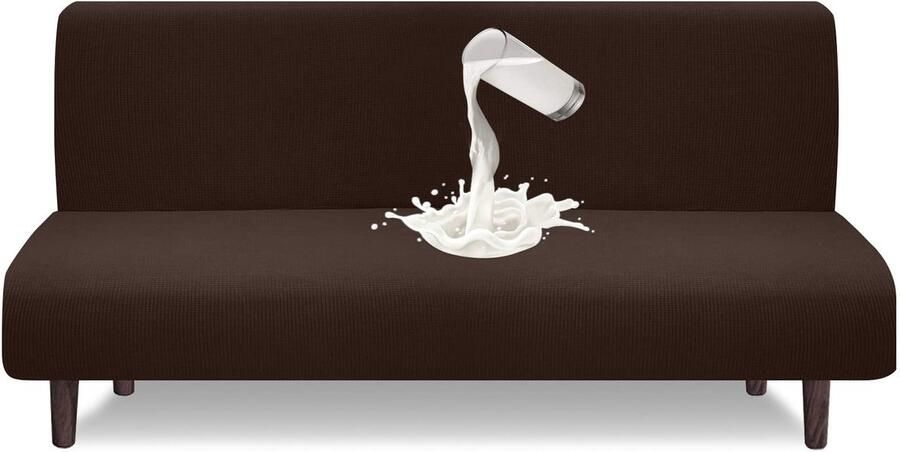 Ibenzoa Waterafstotende en Rekbare Futonhoes voor Armloze Slaapbanken in Chocoladetint