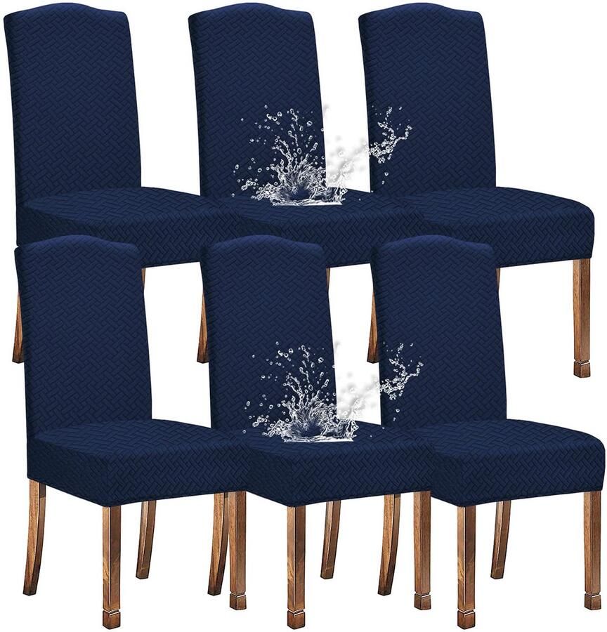 Ibenzoa Waterafstotende stretch stoelhoezen voor eetkamerstoelen set van zes stuks