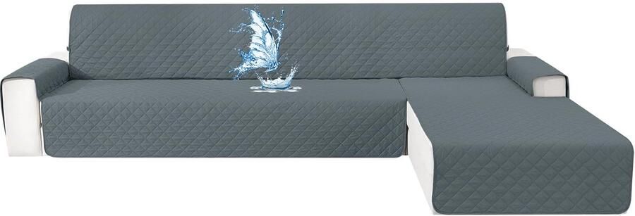 Ibenzoa Waterdichte en omkeerbare bankhoes voor L-vormige hoekbanken met antislip